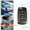 Unique Bargains Silicone Car Smart Key Fob Case Cover for Volkswagen Tiguan 2010-2017 Black 1 Pc - 3 of 4