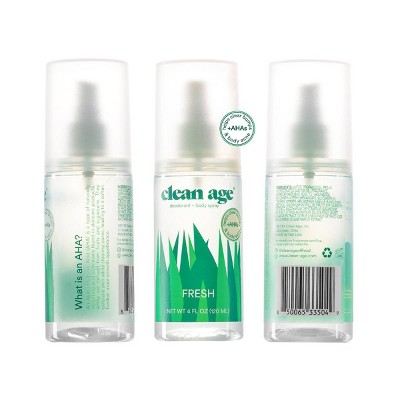 Clean Age Fresh AHA Deodorant + Body Spray for Teens - 4 fl oz