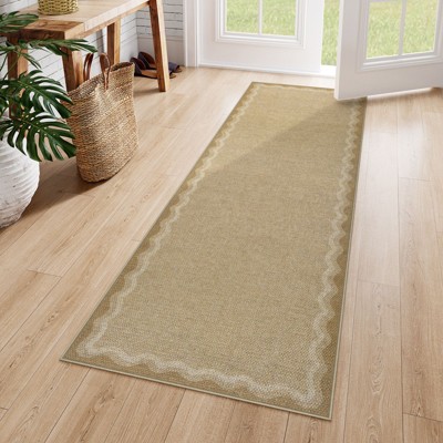 Lahome Diamond Double Frame Diagonal Faux Jute Rectangular Indoor Outdoor Area Rug