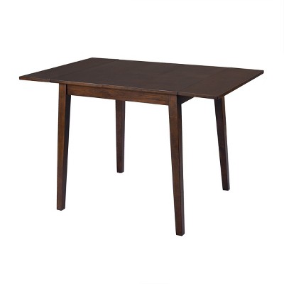 GlasFlength Folding Tables Extendable Dining Table with Rubberwood Legs Elegant for Kitchen Modern Living Spaces, Brown, 45.67"*29.5"*30.1"