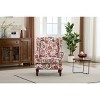 ORRD Floral Yellow Accent Chair – Comfy Upholstered Armchair with Retro Wood Legs - 2 of 4