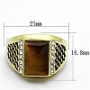 Slickblue Men's Stainless Steel Ring, IP Gold Plating, Synthetic Tiger Eye Stone, Topaz Color, Sizes 8-13 - 2 of 4