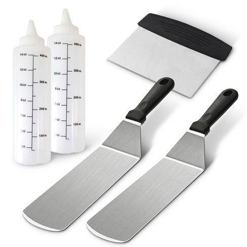 Cheer Collection 5-Piece Stainless Steel Griddle Set for BBQ, Grill, and Griddle Cooking - image 1 of 4