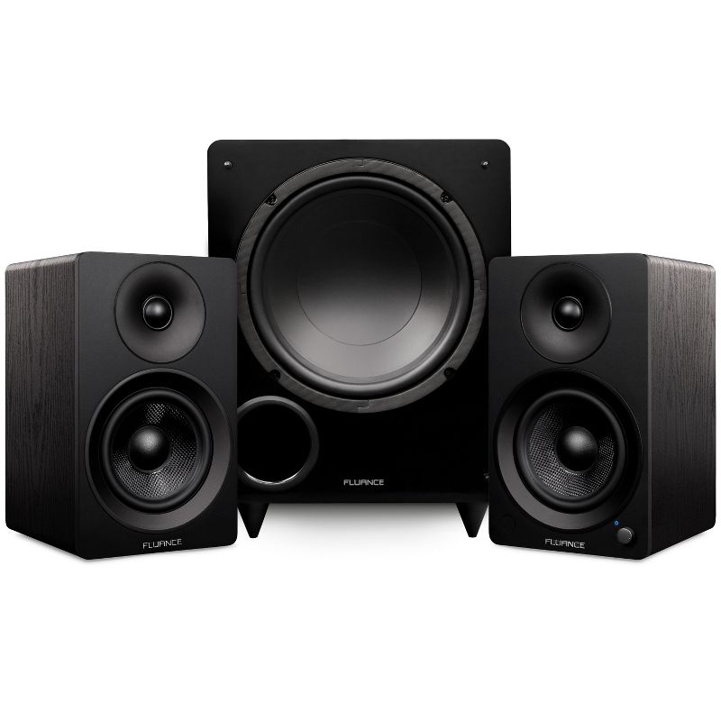 Fluance Ai41 Powered 5" Stereo Bookshelf Speakers, DB10 10" Powered Subwoofer, 15ft RCA Subwoofer Cable, 1 of 10