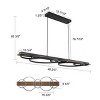 LLHZSY Integrated LED Wood Linear Pendant Chandelier 5-Light Fixture for Kitchen Island Dining Room - 3 of 4