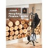 attop 5-Pieces Indoor Outdoor Sturdy Fire Place Poker Sets with Retro Handle and Heat Resistant Leather Gloves - 3 of 4