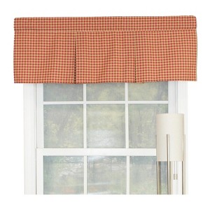 RLF Home Le Fleur Pleated  100% Cotton with Fully Lined 3" Rod Pocket Valnance for Windows 42" x 15" Coral - 1 of 4