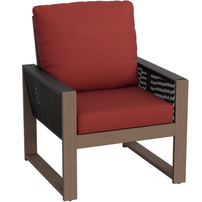 EAGLE PEAK Natural Cedar Patio Dining Chair, Real Wood Outdoor Furniture with Cushion