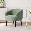 WestinTrends Alexandria 29" Wide Mid Century Modern Faux Shearling Barrel Accent Arm Chair - 2 of 4