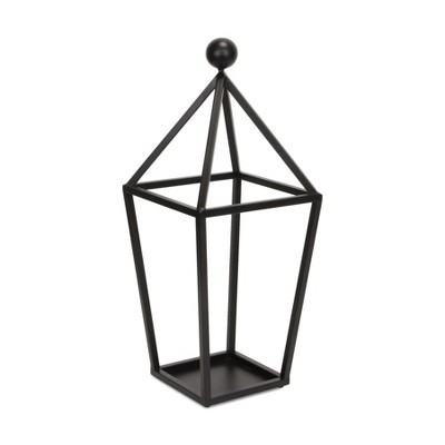Cheung's Novara Pyramid Top Metal Lantern - Black