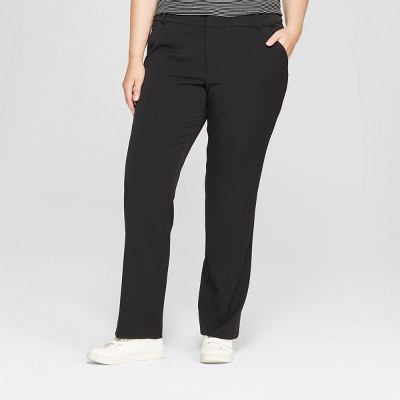 ladies plus size black trousers