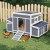 Wooden Chicken Coop, Large Chicken Coop for 4-6 Chickens, with 2 Sides Large Nesting Boxes, Outdoor Poultry Cage Rabbit Cage with Ramps & Tray - 3 of 4