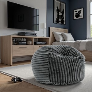 Okak Bean Bag Chair with Removable Cover&Zipper,Fluffy Lazy Sofa Chair with Memory Foam, Comfy Lounge Chair for Living Room - 1 of 4