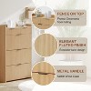 Narrow Shoe Storage Cabinet with 3 Flip Drawers, Farmhouse Fluted Shoe Organizer with 2 Drawers, Freestanding Wooden Shoe Rack Cabinet Hidden - 4 of 4