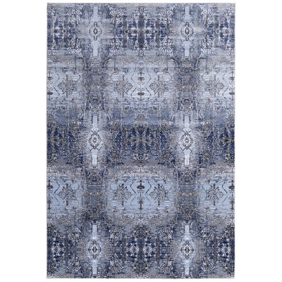 Gaspar Modern Damask Blue/Gray/Taupe Area Rug