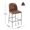 Set of 2 Metal Bar Stools,Faux Leather Bar Stools with Solid Back for Dining Room,Modern Upholstered Bar Stools for Kitchen or Bar- Cuddlewood - 4 of 4