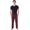 AC/DC Pajama Pants Men's Allover Logo Music Band Loungewear Sleep Pants Black - image 3 of 4