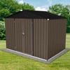Metal garden sheds 8ft¡Á6ft outdoor storage sheds Brown + Black - 4 of 4