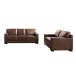 2pc Blake Top Grain Leather Sofa and Loveseat Set - Abbyson Living
