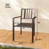 Aghana Digitals 2-Pack Dark Brown Galvanized Steel Patio Dining Chairs with Slatted Design, - 2 of 4