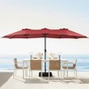 JIONJOY 15FT Double-Sided Patio Umbrella with Base - Crank, 12 Ribs, for Garden/Deck/Beach - 3 of 4