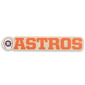 MLB Houston Astros Chunky Wood Wall Sign: Sports Art Decor, Horizontal Panel - 1 of 4