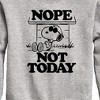 Boys' - Peanuts - Joe Cool Nope Not Today Graphic Long Sleeve Fleece Sweatshirt - 2 of 4