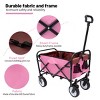 YONWAY Foldable Wagon Cart with Strapping System, Beach Wagon, Utility Cart,for Camping Shopping Sports Gardening Fishing Supports 225 Lbs - 4 of 4