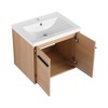 Floating Bathroom Vanity With Ceramics Countertop Sink, Wall Mounted 2 Doors Bathroom Storage Cabinet Set - 4 of 4