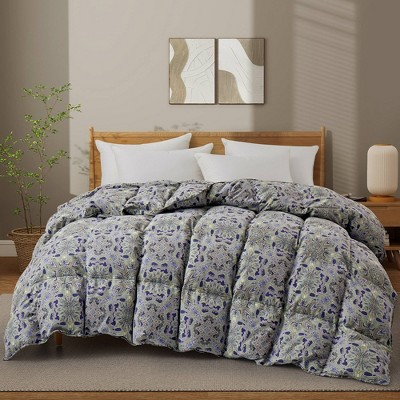 Peace Nest All Season Paisley Floral Goose Feather Fiber Comforter Duvet Insert Vintage Style