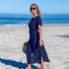 Women's Black Short Sleeve Cover-Up Maxi Dress - Cupshe - 4 of 4