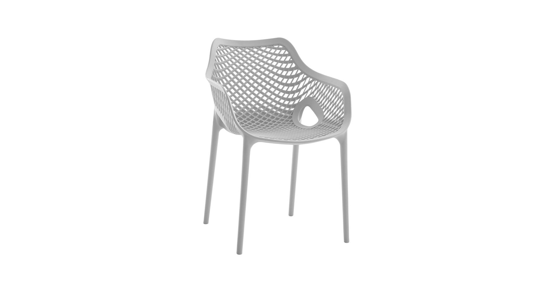 Meridian Furniture,Mykonos Grey Outdoor Patio Dining Chair, Set of 4