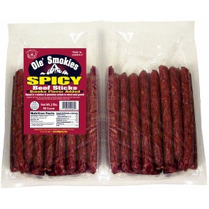 Buffalo Bills 2-lb Spicy 5" Ole Smokies Saddlebag (50 twist end beef sticks per saddlebag) - 1 of 3