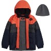 London Fog Boys' Heavyweight Puffer Jacket with Soft-Lined Hood and Fleece Beanie - 2 of 4