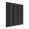 vidaXL 4-Panel Room Divider in Black Fabric - Versatile aid to Create Privacy, Block Sunlight and Enhance Decor - Foldable, Easy to Store and Assemble - 2 of 4