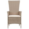vidaXL 5-Piece Rattan Patio Dining Set with Reclining Chairs and Cushions - Outdoor Furniture for Garden, Patio, Beige/Black - 4 of 4