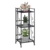 32.5" Extra Storage 3 Tier Folding Metal Shelf with Scroll - Breighton Home - 3 of 4