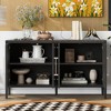 Storage Cabinet Sideboard Wooden Cabinet with 4 Metal handles - 2 of 4