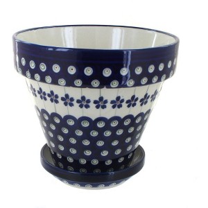Blue Rose Polish Pottery 891-893 Zaklady Medium Flower Pot - 1 of 2