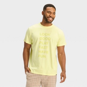 Houston White Men's Short Sleeve Crewneck T-Shirt - Yellow - 1 of 3