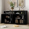 4-door Classic Sideboard, Console Table with Open Storage and Adjustable Shelves, Console Table Wood, Console Table Contemporary-Cuddlewood - image 3 of 4