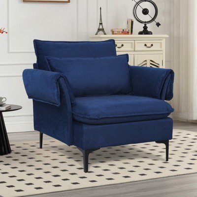 Modern Fabric Accent Armchair Upholstered Single Sofa with Metal Legs – Perfect for Home & Office