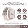 Xtreme 6-Pack Floral Multicolored Silicone Watch Bands for Apple Watch, Samsung Galaxy & Garmin - Soft and Durable Straps in 38mm & 42mm Sizes - 2 of 4