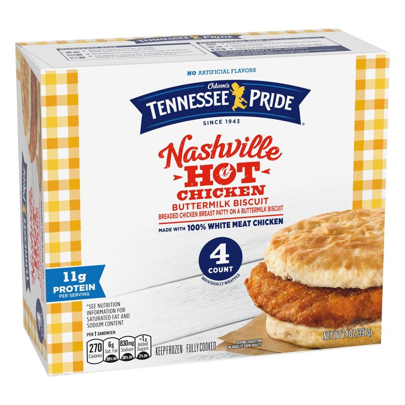 Tennessee Pride Nashville Hot Chicken &#38; Buttermilk Biscuit Frozen Breakfast Sandwich - 14oz/4ct, 2 of 5