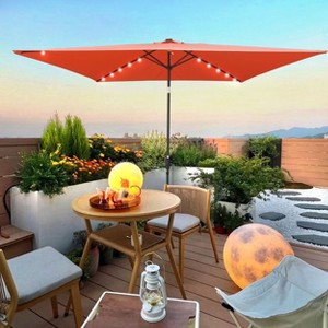 Sapphtopaz 10x6.5Ft Patio Umbrella Outdoor Rectangular LED Umbrellas Waterproof with Crank and Push Button Tilt for Garden, Pool - 1 of 4