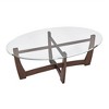 Racxily Tempered Glass Coffee Table - Round Coffee Table with Sturdy Wood Frame for Apartment, Living Room - 3 of 4