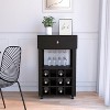 LunaLulinlk 39" H black bar- coffee cart, Kitchen or living room cabinet storage - 2 of 4