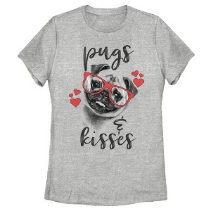 Women's Lost Gods Pugs and Kisses T-Shirt - 1 of 4