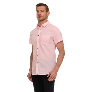 Canada Weather Gear Men’s Seersucker Button-Down Shirt – Short Sleeve Solid Textured Short Sleeve Shirt with Chest Pocket - 1 of 4