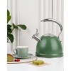 Itopfox Harriet Tea Kettle Stovetop, 2.5 Quart Whistling Stainless Steel Tea Pot with 3-Layer Base Unique Ergonomic Handle, Includes Pot Holder & Mat - 2 of 4